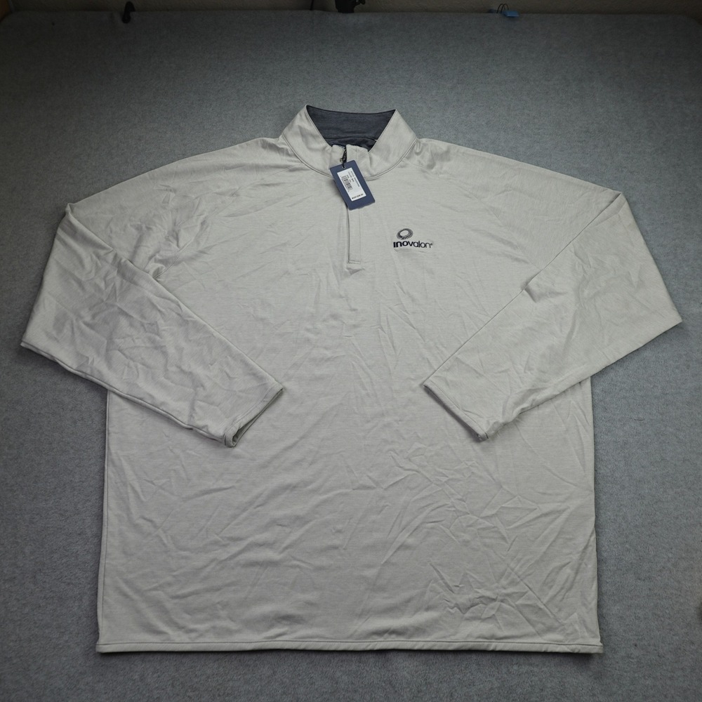 Peter Millar Pullover Mens XXL Bri Grey Golf Perth Quarter-Zip Crown Crafted